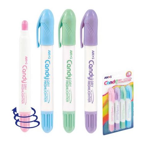 Zakreślacze Amos Pastel Candy, 4 kolory