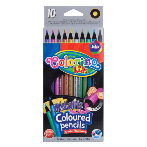 Kredki ołówkowe Colorino okrągłe metaliczne, 10 kolorów