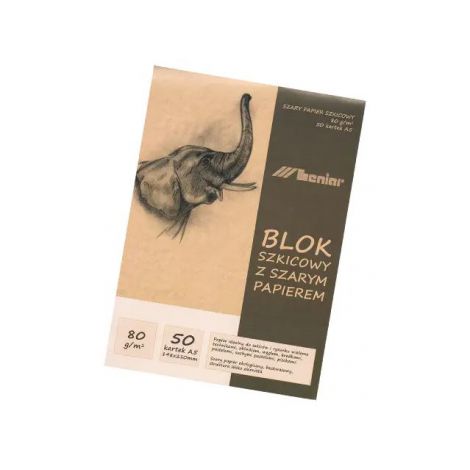 Blok szkicowy Leniar A4/100 Szary Len - 2