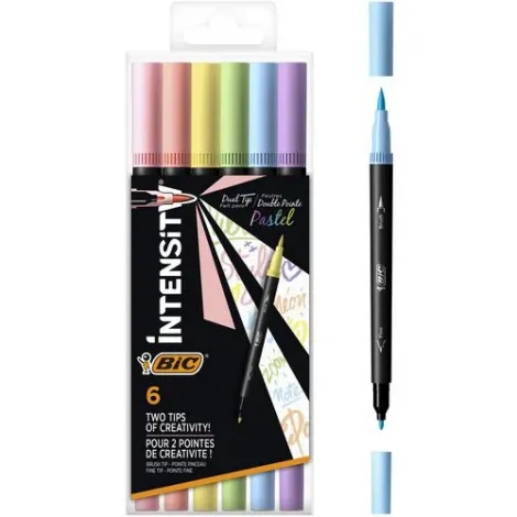 Pisaki dwustronne Bic Intensity Dual Tip Pastel, 6 kolorów - 2