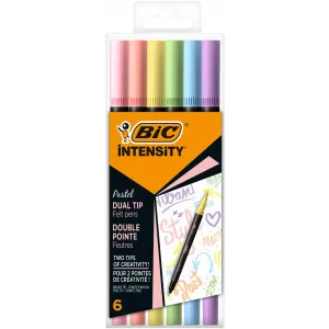 Pisaki dwustronne Bic Intensity Dual Tip Pastel, 6 kolorów