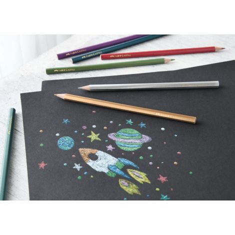 Kredki ołówkowe Faber-Castell Metaliczne sześciokątne, 10 kolorów - 2