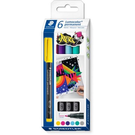 Foliopisy Staedtler Lumocolor Art, 0.6mm, 6 kolorów