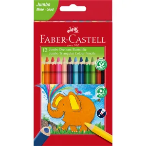 Kredki ołówkowe Faber-Castell Jumbo trójkątne, 12 kolorów