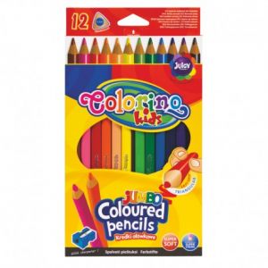 Kredki ołówkowe Colorino Jumbo, 12 kolorów z temperówką