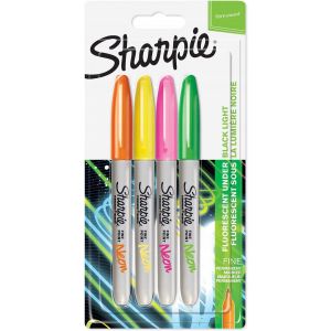 Markery permanentne Sharpie Fine, 4 kolory Neon