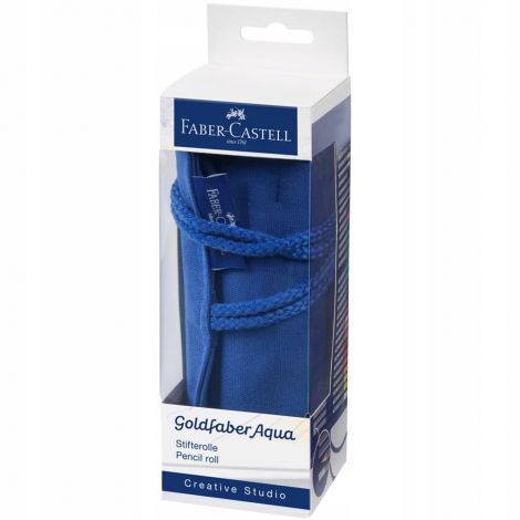 Kredki akwarelowe Faber-Castell Goldfaber, 27 kolorów + temperówka + ołówek, w piórniku rolowanym