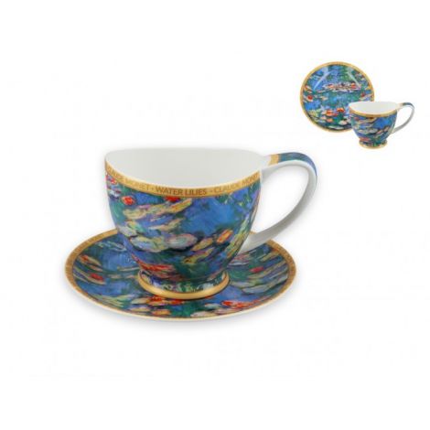 Filiżanka Carmani Vanessa 100ml espresso ze spodkiem - C. Monet, Lilie wodne - 3
