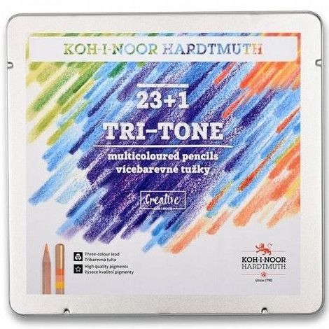 Kredki ołówkowe Koh-i-Noor Tri-Tone, 24 kolory