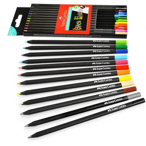 Kredki ołówkowe Faber-Castell Black Edition trójkątne, 12kol - 2