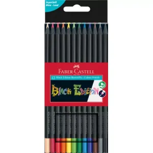 Kredki ołówkowe Faber-Castell Black Edition trójkątne, 12kol