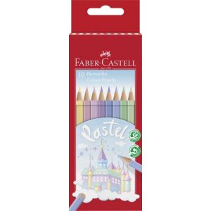 Kredki ołówkowe Faber-Castell Zamek sześciokątne Pastel, 12 kolorów