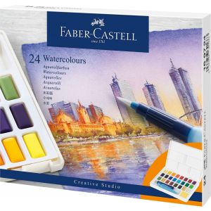 Farby akwarelowe Faber-Castell Creative Studio w kostkach, 24 kolory