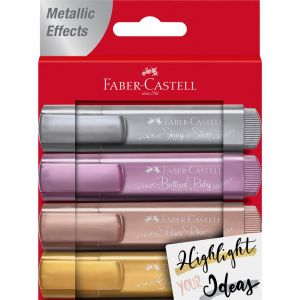 Zakreślacze Faber-Castell 1546 metaliczne, 4 kolory