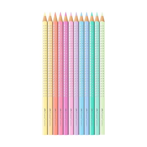 Kredki ołówkowe Faber-Castell Sparkle Pastel, 12 kolorów, opakowanie metalowe - 2
