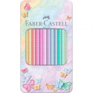 Kredki ołówkowe Faber-Castell Sparkle Pastel, 12 kolorów, opakowanie metalowe