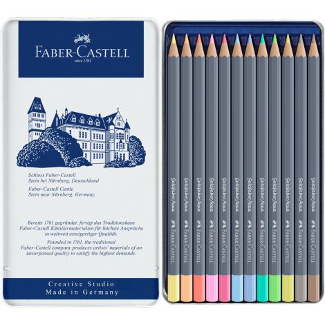 Kredki akwarelowe Faber-Castell Goldfaber, 12 kolorów, opakowanie metalowe - 2