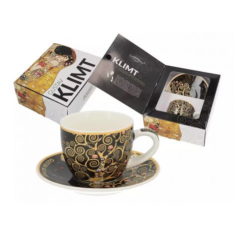 Filiżanka Carmani 80ml espresso ze spodkiem - G. Klimt, Drzewo życia