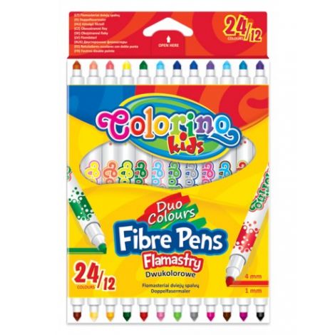 Pisaki dwustronne Colorino Fibre Pens, 24kol