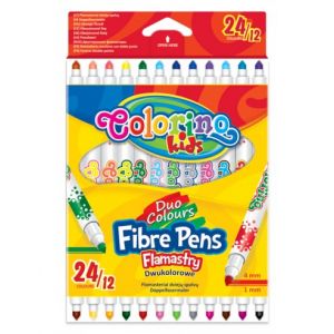 Pisaki dwustronne Colorino Fibre Pens, 24kol
