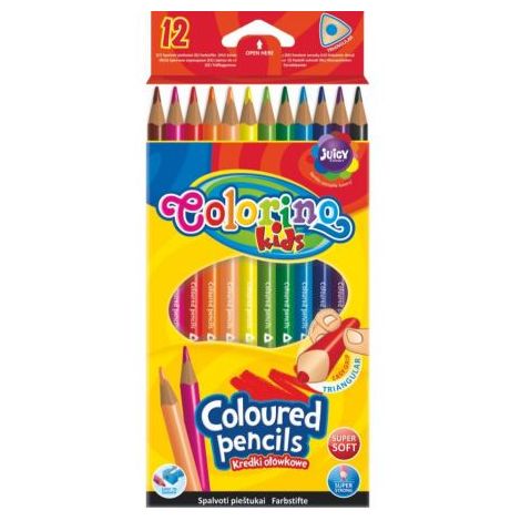 Kredki ołówkowe Colorino trójkątne, 12 kolorów