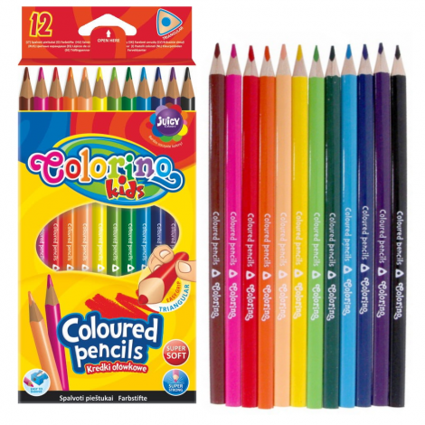Kredki ołówkowe Colorino trójkątne, 12 kolorów - 2