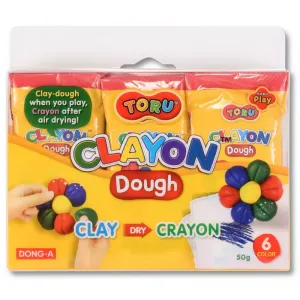 Masa kredkowa Clayon Dough 6kol/50g