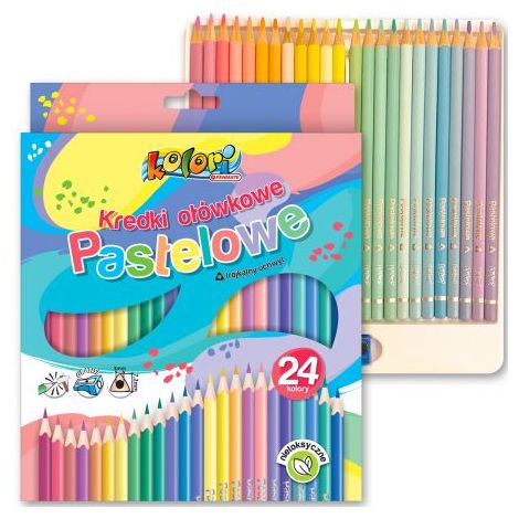 Kredki ołówkowe Penmate Kolori Pastel trójkątne, 24 kolory
