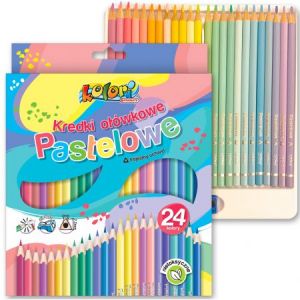 Kredki ołówkowe Penmate Kolori Pastel trójkątne, 24 kolory