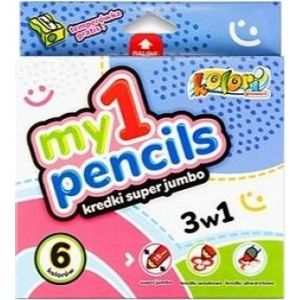 Kredki ołówkowe Penmate Kolori Super Jumbo, 6 kolorów