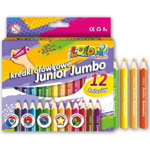 Kredki ołówkowe Penmate Kolori Jumbo Junior, 12 kolorów