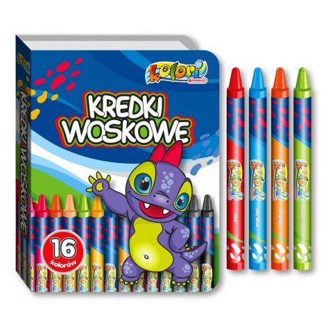 Kredki woskowe Penmate Kolori Dino, 16 kolorów