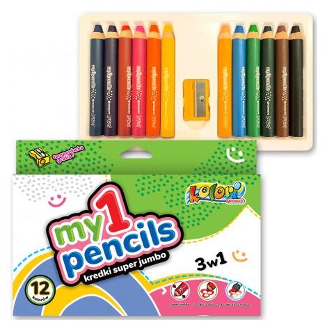 Kredki ołówkowe Penmate Kolori Super Jumbo, 12 kolorów - 2