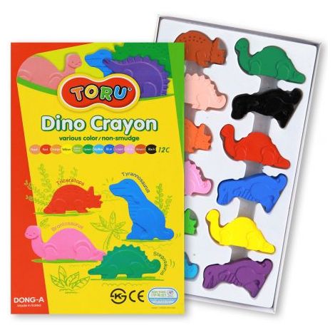 Kredki woskowe Ding-A Toru Dino, 12 kolorów