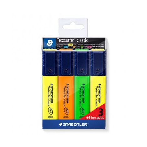 Zakreślacze Staedtler Textsurfer Classic, 4 kolory
