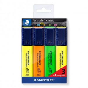 Zakreślacze Staedtler Textsurfer Classic, 4 kolory