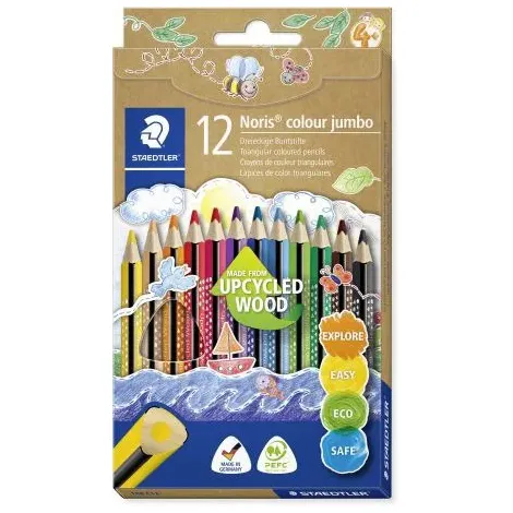 Kredki ołówkowe Staedtler Jumbo Noris Club, 12 kolorów