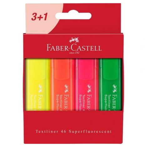 Zakreślacze Faber-Castell 1546, 4 kolory