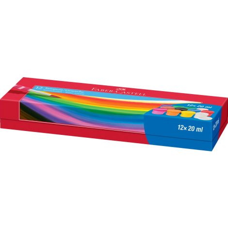 Farby plakatowe Faber-Castell 12 kolorów x 20ml