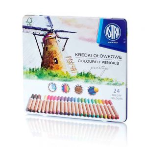 Kredki ołówkowe Astra Prestige, 24 kolory, opakowanie metalowe