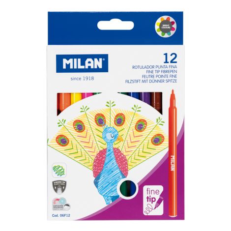 Pisaki Milan okrągłe, 12 kolorów