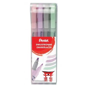 Zakreślacze Pentel Illumina Flex dwustronne Pastel, 4 kolory