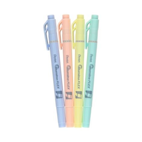 Zakreślacze Pentel Illumina Flex dwustronne Pastel, 4 kolory - 2