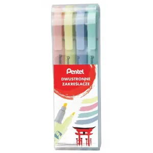 Zakreślacze Pentel Illumina Flex dwustronne Pastel, 4 kolory