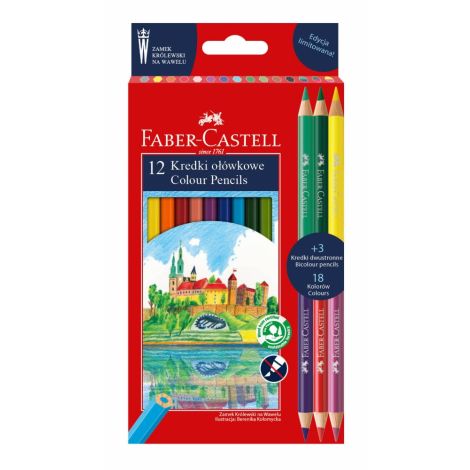 Kredki ołówkowe Faber-Castell Zamek, 15 kolorów