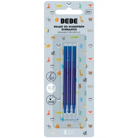 Wkład do długopisu wymazywalnego BEBE 0.7mm niebieski