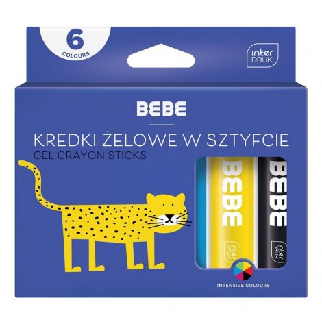 Kredki żelowe Interdruk BeBe Kids w sztyfcie, 6 kolorów