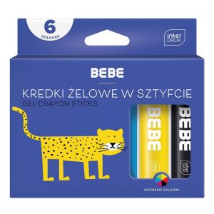 Kredki żelowe Interdruk BeBe Kids w sztyfcie, 6 kolorów