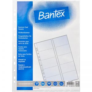 Koszulki na wizytówki A4/8 Bantex, 10szt