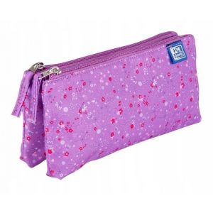 Piórnik saszetka Oxford Girl Floral Fiolet